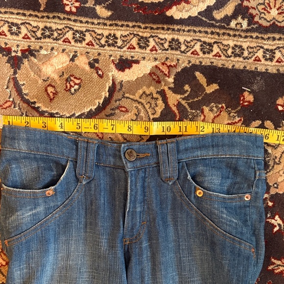 Frankie B. Vintage Rare Y2K Low Rise Blue Flare Jeans - Picture 12 of 16